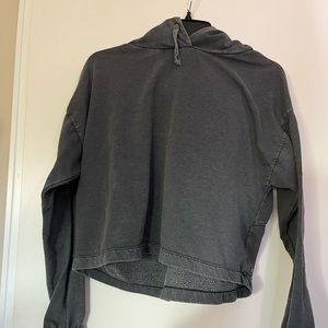 Gray Small Crop Top Hoodie